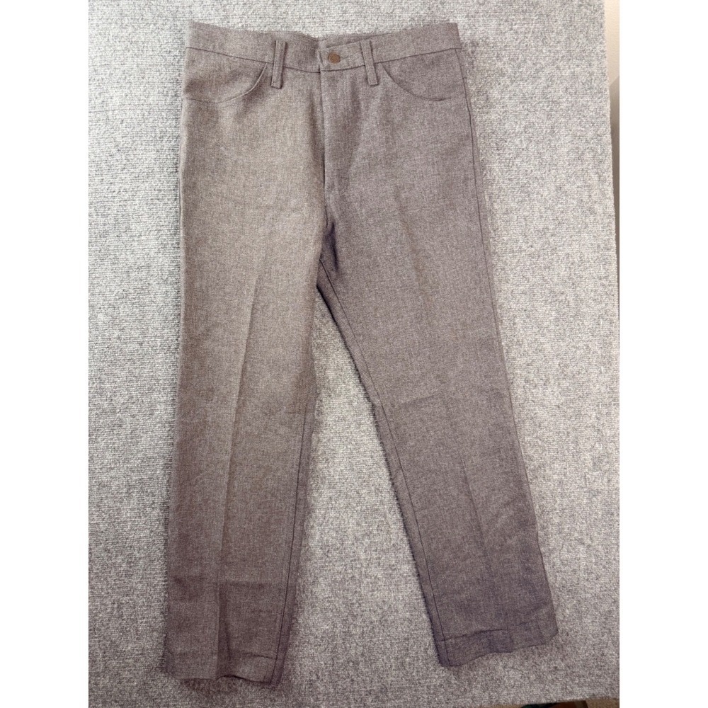 Wrangler 82HG Mens 34x34 Gray Polyester Western Workwear Straight Dress Pants